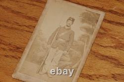 Civil War CDV Soldier With Rifle Alexandria Virginia Photo Photographer Bowdoin