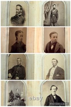 Civil War CDV Tintype Photo Album Maine Union Soldier William Sherman Tom Thumb