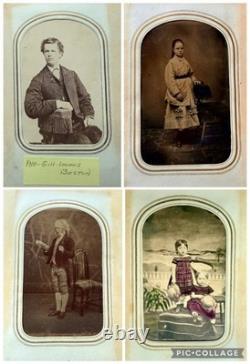Civil War CDV Tintype Photo Album Maine Union Soldier William Sherman Tom Thumb