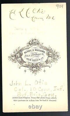 Civil War CDV Union Colonel/BBG John Lord Otis 10th Connecticut WIA 2x