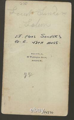 Civil War CDV Union Lt Charles Sanders 48th & 57th Mass Vols