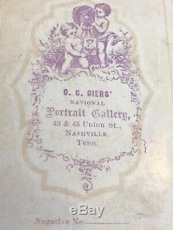 Civil War CSA Confederate CDV C. C. Giers Nashville TENN Saddle Photo 1860s