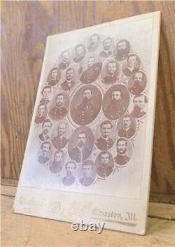 Civil War Cabinet Card Officers, 118th Illinois Infantry Regiment, Camp Butler
