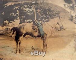 Civil War Calvary Soldier On Horse Tintype
