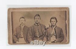 Civil War Carte de Visite of Three Idenifided Soliders 89th Illinois Infantry