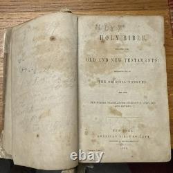 Civil War Confederate Georgia 1863 Bible Rock Island Prison POW Owned Signed