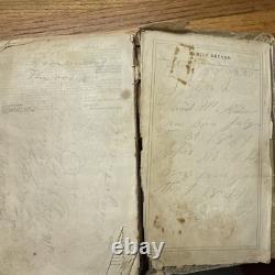 Civil War Confederate Georgia 1863 Bible Rock Island Prison POW Owned Signed