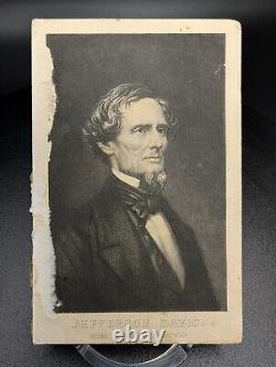 Civil War Confederate President Jefferson Davis CDV Original 4x2.5 Ephemera