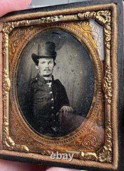 Civil War Confederate Soldier 1/9 Ambrotype Photo