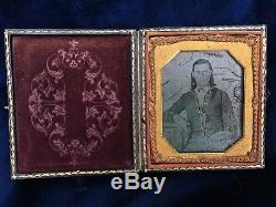 Civil War Confederate Soldier Dag or tin type photograph 1860's
