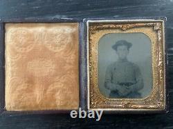 Civil War Confederate Tintype, 1/6 plate with Case