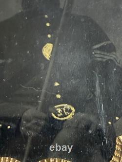 Civil War Confederate Tintype Photo 25th South Carolina Buckle Breastplate ID