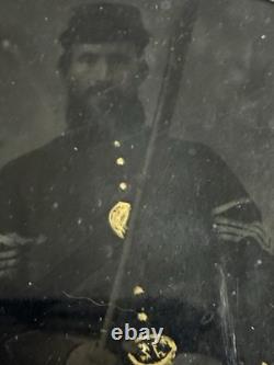 Civil War Confederate Tintype Photo 25th South Carolina Buckle Breastplate ID