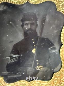 Civil War Confederate Tintype Photo 25th South Carolina Buckle Breastplate ID