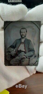 Civil War Confederate  Zouave Tintype 1/9 plate RARE