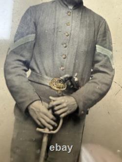 Civil War Double Armed 1/4 Tintype Photo