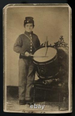 Civil War Drummer Boy Soldier Enlisted at 11 + POW Signed & ID'd CdV Photo Rare