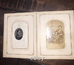 Civil War Era / 1860s Photo Album Curtis Family Illinois Iowa w' Daguerreotype