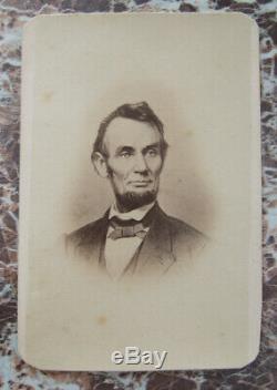 Civil War Era Abraham Lincoln CDV Photograph in Antique Velvet Mourning Frame