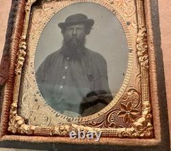 Civil War Era Ambrotype ID'd Missouri Man Soldier Or Miner 1860s Ambrotype Photo