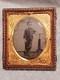 Civil War Era Ambrotype Photo Youth /half Case / Ship Cannon Bayonets Flags