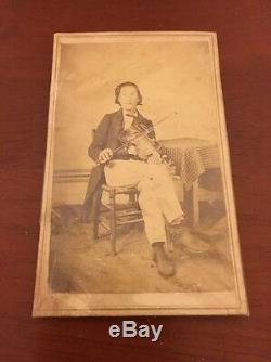 Civil War Era CDV Photo Rural Tenneseee Country Fiddler Violinist Identified