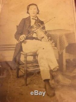 Civil War Era CDV Photo Rural Tenneseee Country Fiddler Violinist Identified
