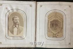 Civil War Era CDV Tintype Photo Album, Union Soldier, Children With Dolls Etc
