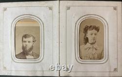 Civil War Era CDV Tintype Photo Album, Union Soldier, Children With Dolls Etc