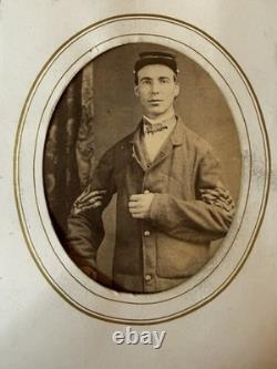 Civil War Era CDV Tintype Photo Album, Union Soldier, Children With Dolls Etc