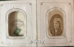 Civil War Era CDV Tintype Photo Album, Union Soldier, Children With Dolls Etc