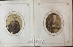 Civil War Era CDV Tintype Photo Album, Union Soldier, Children With Dolls Etc