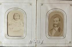 Civil War Era CDV Tintype Photo Album, Union Soldier, Children With Dolls Etc