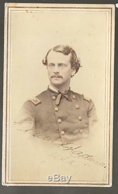 Civil War Era CDV Union Colonel BBG Charles G Hartwell Autographed