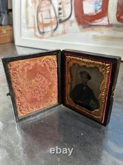 Civil War Era Daguerreotype Photo In Original Case 3 Inches Tall