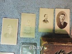 Civil War Era Fancy Photo Album with 24 CDV's Tintype Photographs
