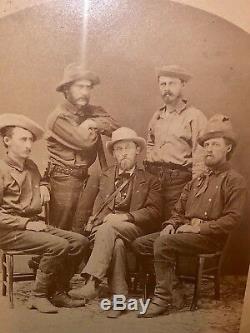 Civil War Era Framed Photo Group of Armed Cowboys Guns Spurs Texas Rangers