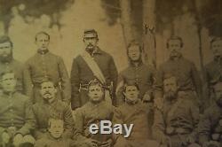 Civil War Era Group Photograph Union Soldiers Platoon James Campbell 7.75x9.75