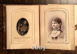 Civil War Era & Later Photo Album Kansas Iowa Many ID'd Crum Family Cdv Tintypes