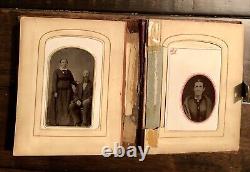 Civil War Era & Later Photo Album Kansas Iowa Many ID'd Crum Family Cdv Tintypes