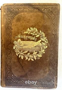Civil War Era Photographically Illustrated Autograph Book 1862 (31 photos!) RARE
