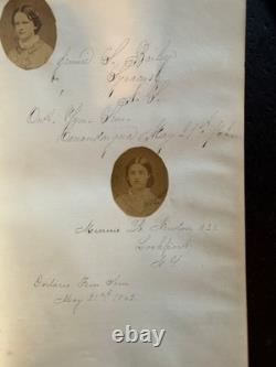 Civil War Era Photographically Illustrated Autograph Book 1862 (31 photos!) RARE
