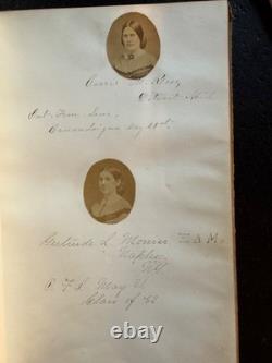 Civil War Era Photographically Illustrated Autograph Book 1862 (31 photos!) RARE
