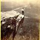 Civil War Era Stereoview Photo, Man Atop Lookout Point Lookout Mountain C. 1864