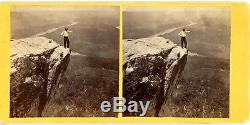 Civil War Era Stereoview Photo, Man atop Lookout Point LOOKOUT MOUNTAIN c. 1864