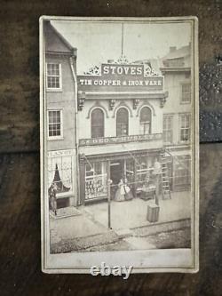 Civil War Era Storefront with Signs & People CDV Photo Pennsylvania 1860s
