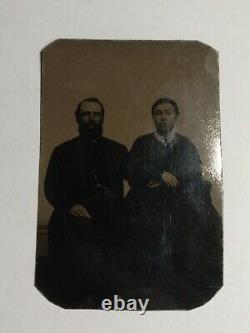 Civil War Era. Tintype Photograph Possibly Stonewall Jackson And Wife Mary Ann