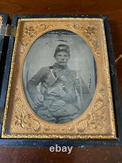 Civil War Era Tintype of Nathan B Sargent 28th Maine Volunteer Infantry