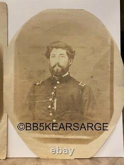 Civil War Era Union Soldier Unmounted Photograph lot US Amry Major Frank Gatis
