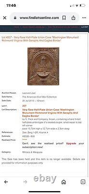 Civil War Era Washington Monument Union Photo Case Daguerreotype or Collar Box